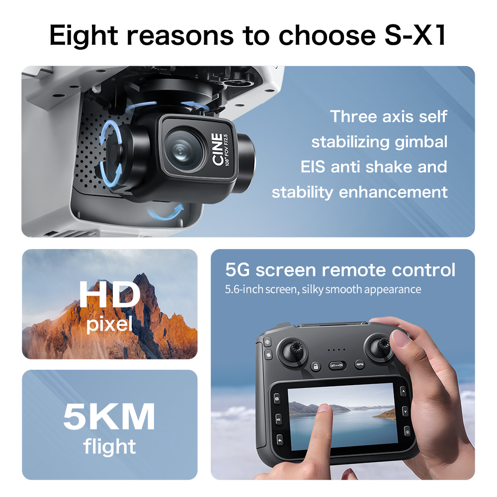 S-X1 MAX GPS Drone with 3-Axis - Drone Surveying recension och pris
